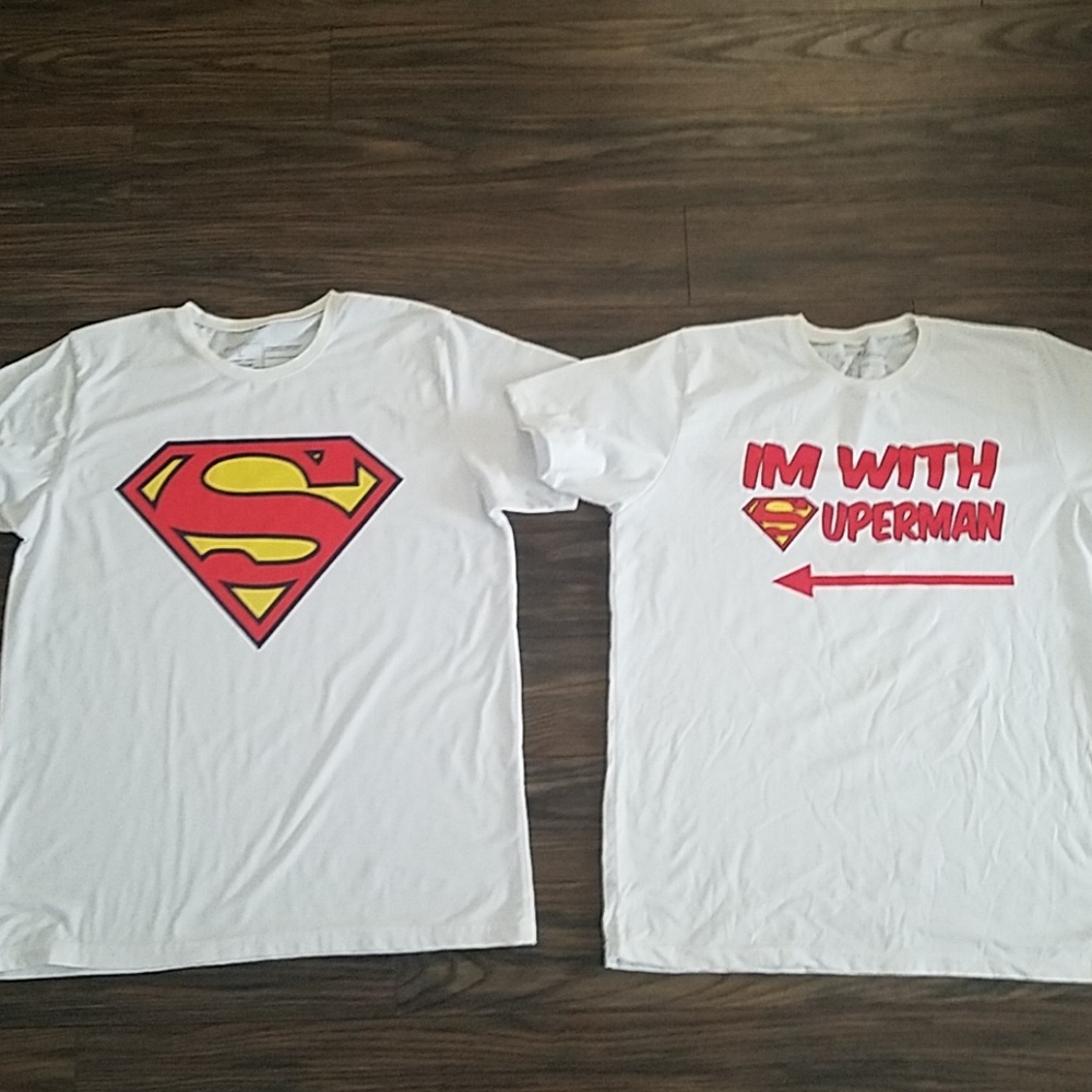 His and hers matching Superman T Shirts